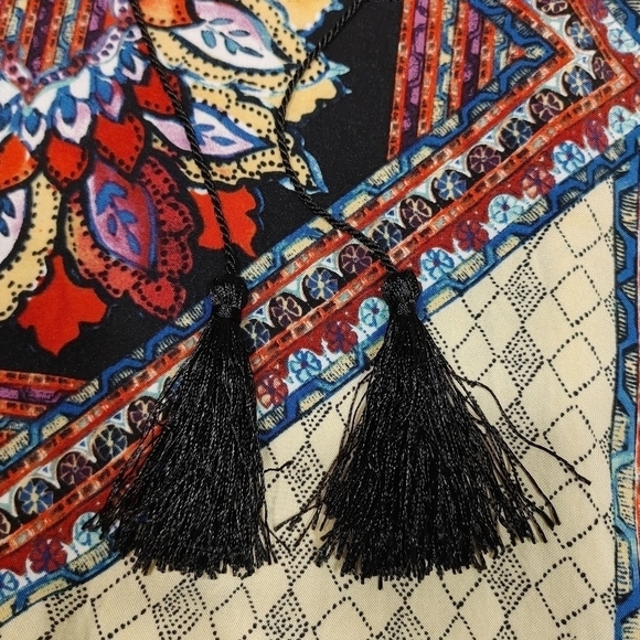 Boston Proper Tasseled Fringed Boho Coverup Mini Dress Size Medium - Picture 8 of 15